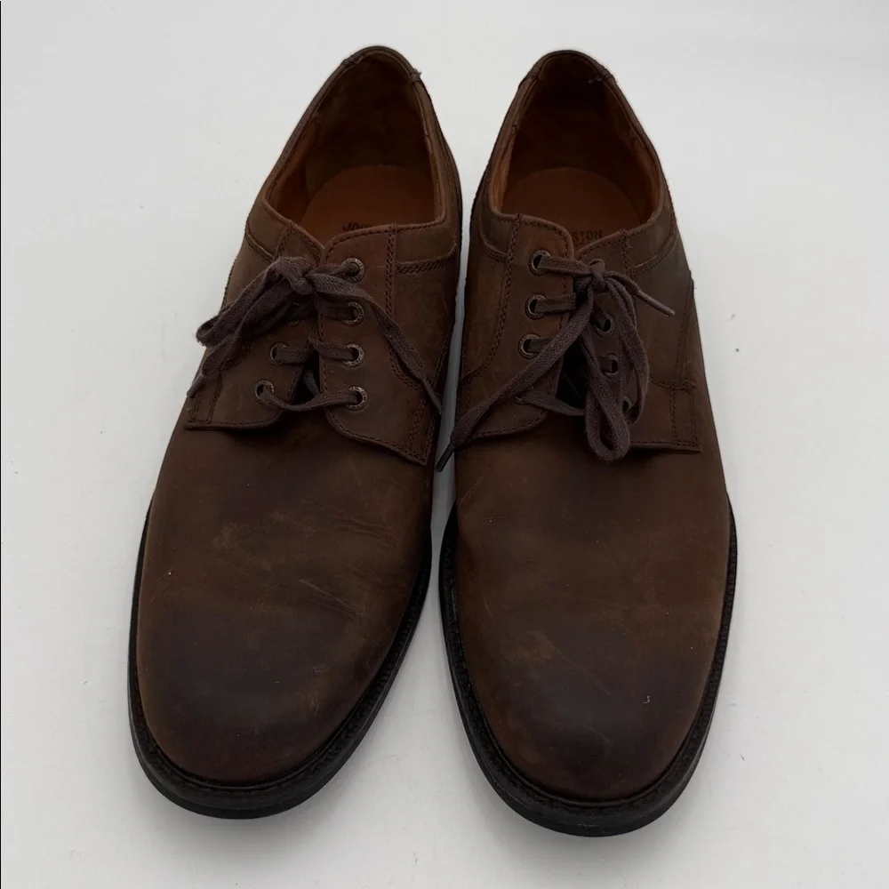 Johnston & Murphy Dark Brown Leather Oxfords Mens 10.5M casual office retro Y2K